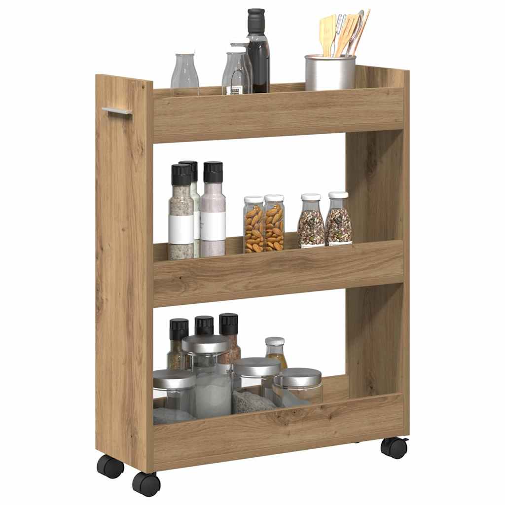 Kast met wiel Artisan Eiken 60 x 22 x 79 cm is nu te koop bij PeponiXL, paradijselijk wonen!