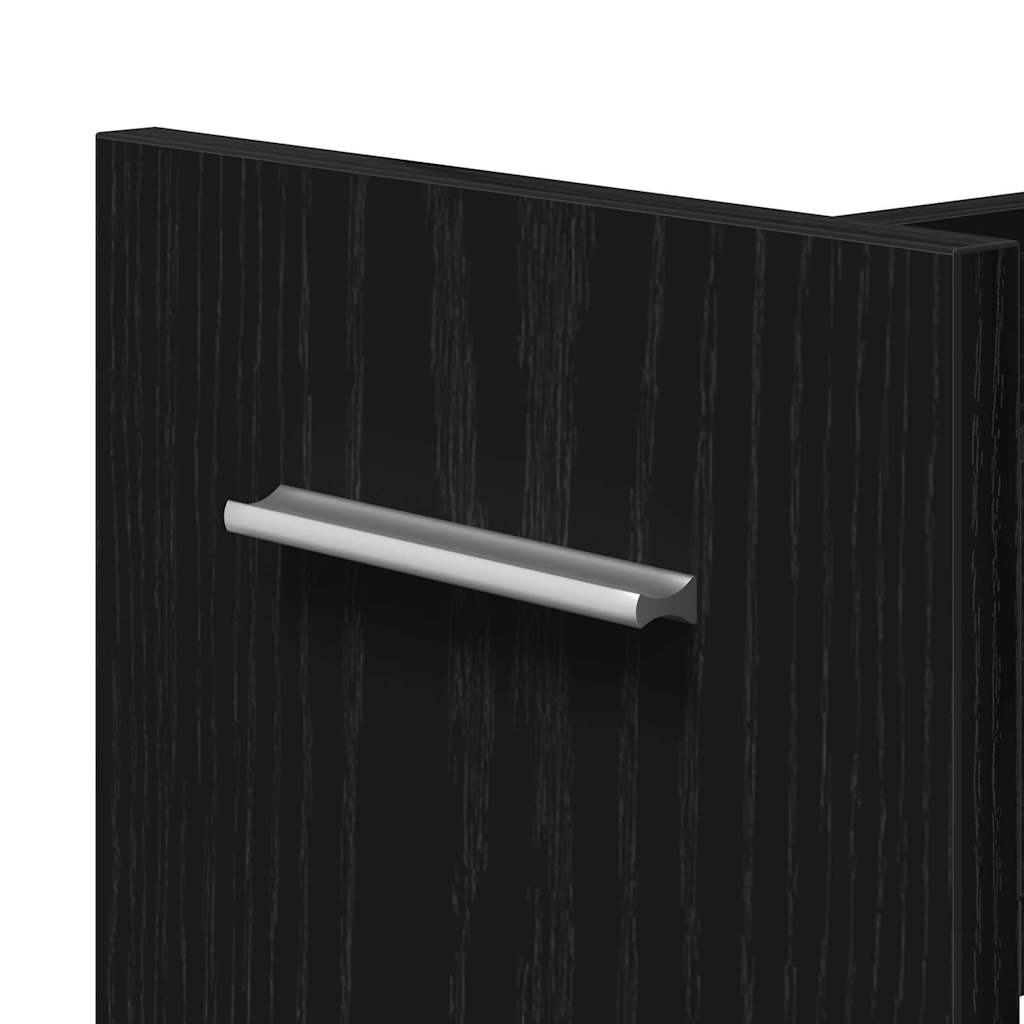Kast met wiel Zwart Eiken 60 x 22 x 79 cm is nu te koop bij PeponiXL, paradijselijk wonen!