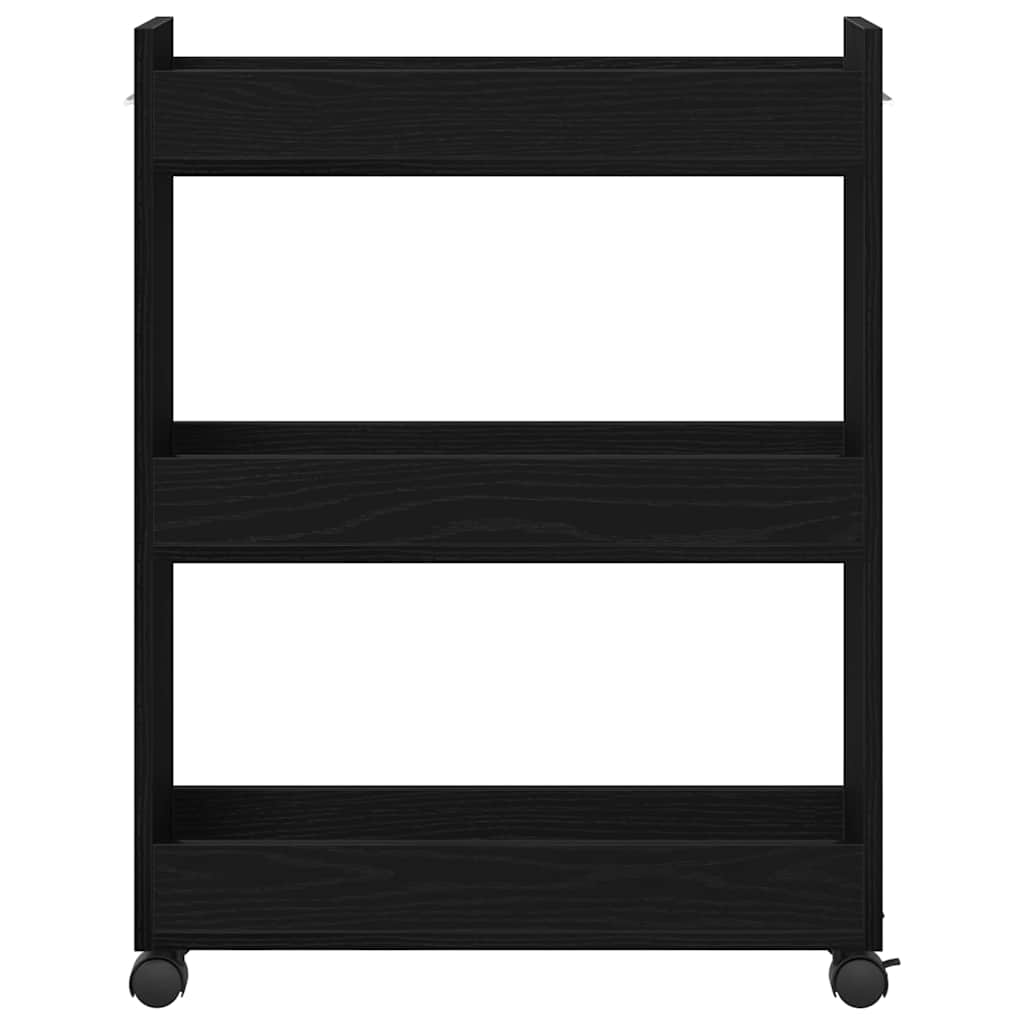 Kast met wiel Zwart Eiken 60 x 22 x 79 cm is nu te koop bij PeponiXL, paradijselijk wonen!