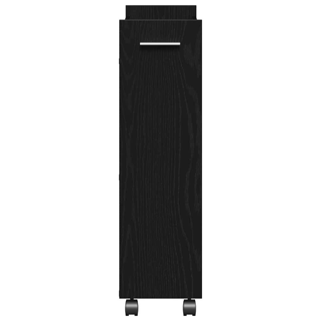 Kast met wiel Zwart Eiken 60 x 22 x 79 cm is nu te koop bij PeponiXL, paradijselijk wonen!