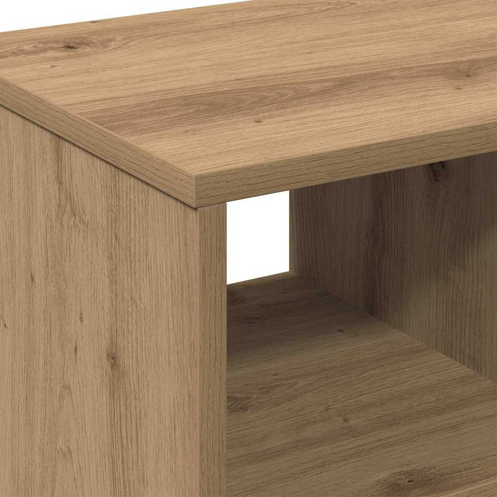 Bijzettafel met plank artisanaal eikenkleurig 50 x 30 x 55 cm is nu te koop bij PeponiXL, paradijselijk wonen!