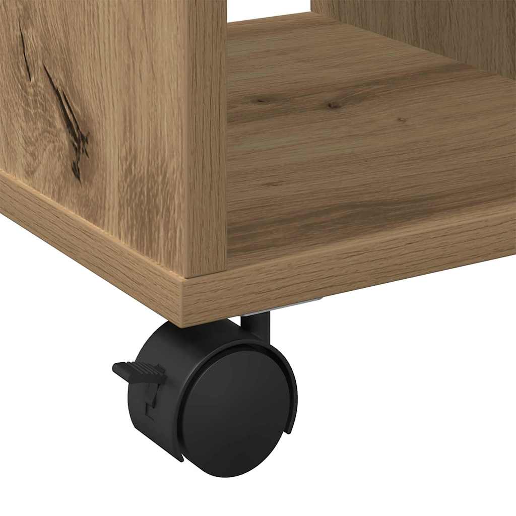 Bijzettafel met plank artisanaal eikenkleurig 50 x 30 x 55 cm is nu te koop bij PeponiXL, paradijselijk wonen!
