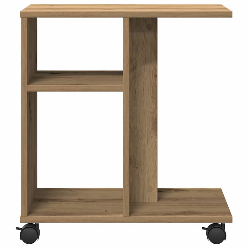 Bijzettafel met plank artisanaal eikenkleurig 50 x 30 x 55 cm is nu te koop bij PeponiXL, paradijselijk wonen!