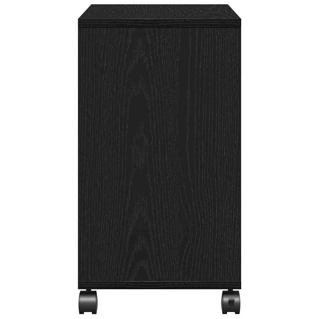 Bijzettafel met plank Zwart eiken 50 x 30 x 55 cm Bewerkt hout is nu te koop bij PeponiXL, paradijselijk wonen!