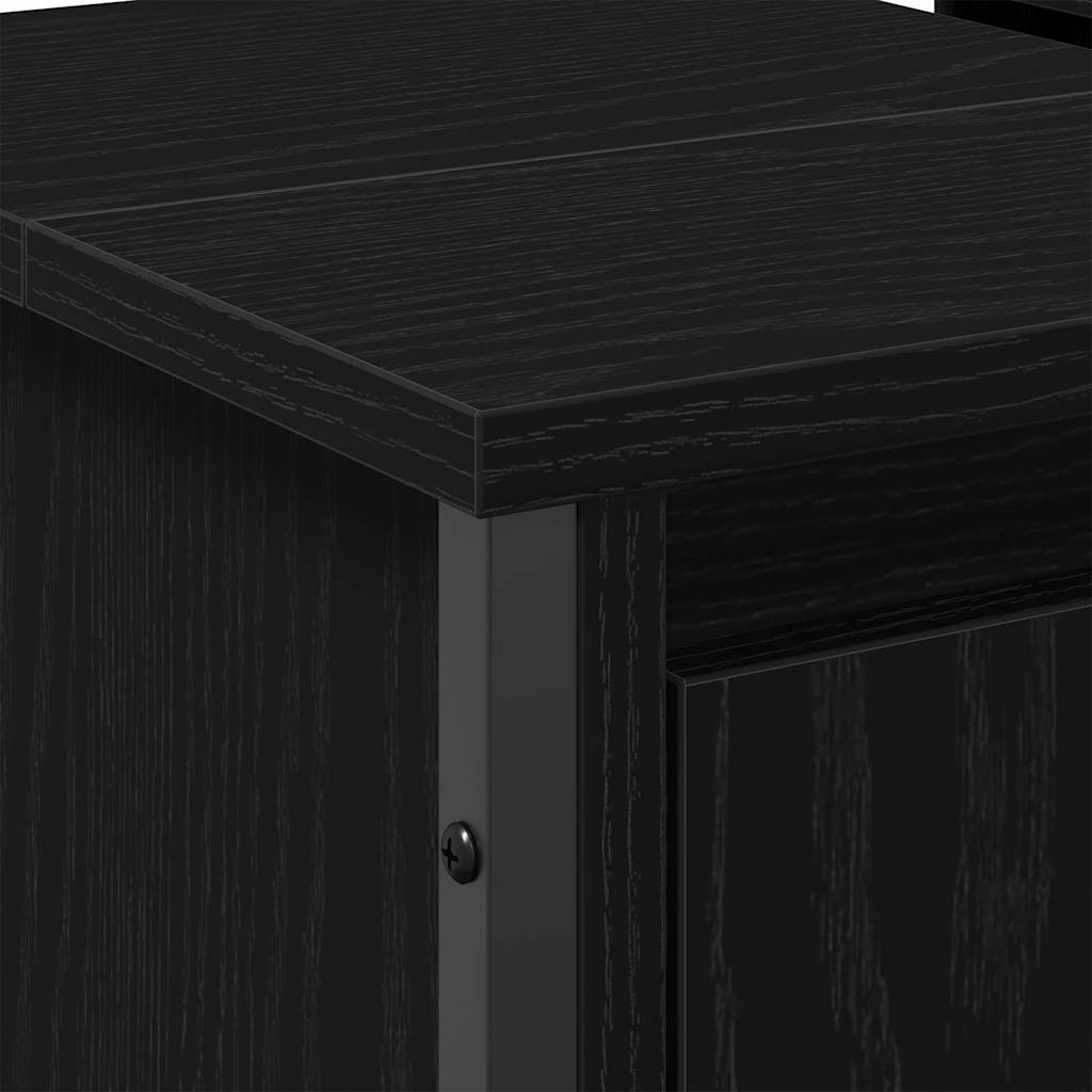 Badkamertenk te kast Zwart Eiken 60 x 35 x 60 cm Bewerkt hout is nu te koop bij PeponiXL, paradijselijk wonen!