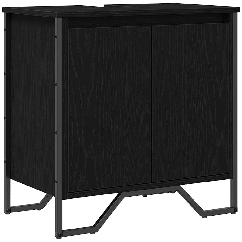 Badkamertenk te kast Zwart Eiken 60 x 35 x 60 cm Bewerkt hout is nu te koop bij PeponiXL, paradijselijk wonen!