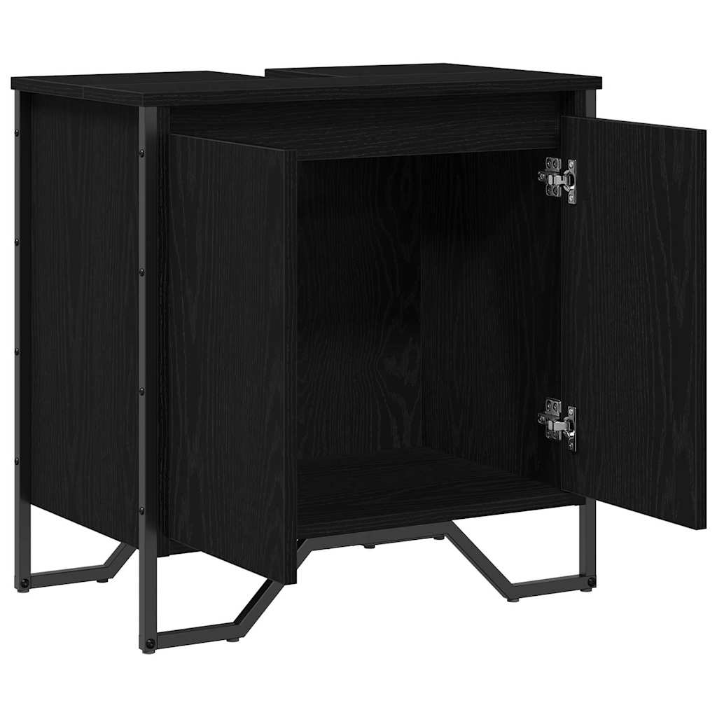 Badkamertenk te kast Zwart Eiken 60 x 35 x 60 cm Bewerkt hout is nu te koop bij PeponiXL, paradijselijk wonen!