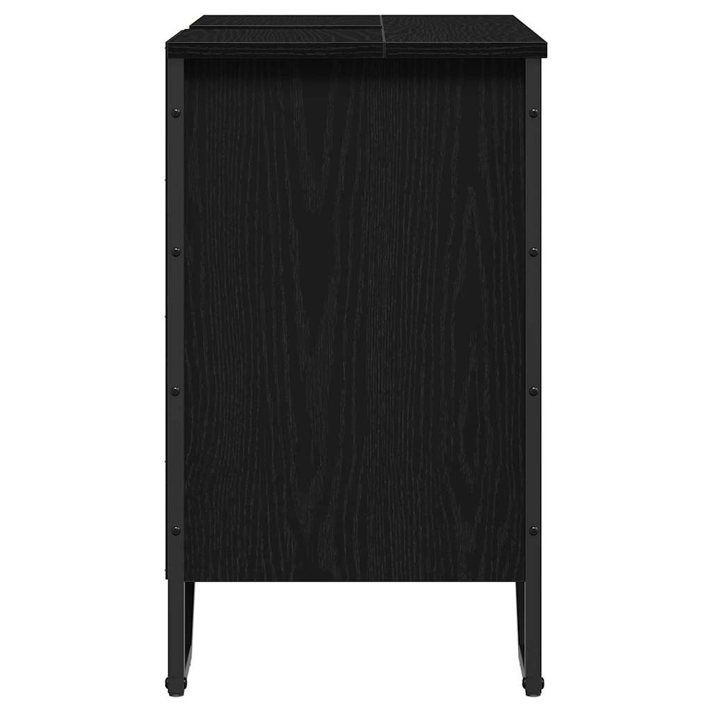 Badkamertenk te kast Zwart Eiken 60 x 35 x 60 cm Bewerkt hout is nu te koop bij PeponiXL, paradijselijk wonen!