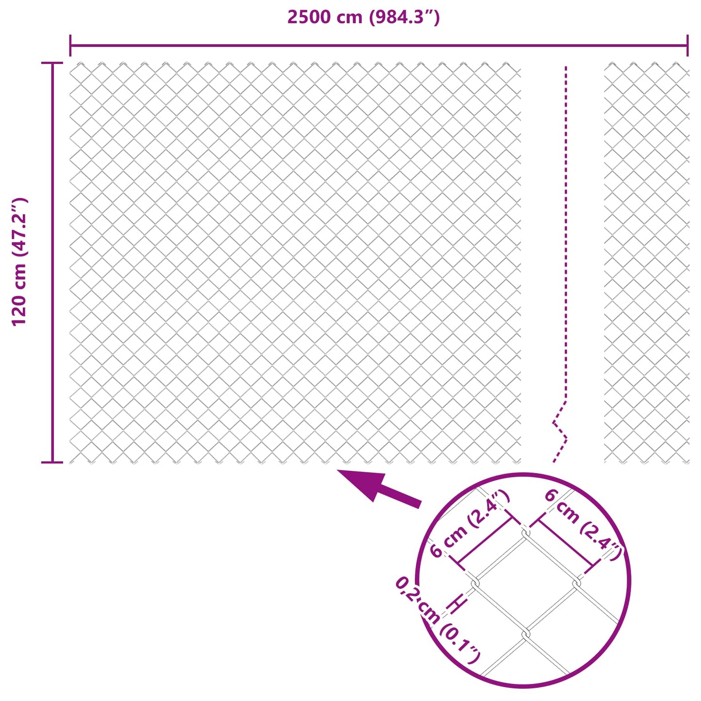 Kettenschakelhek Zilver is nu te koop bij PeponiXL, paradijselijk wonen!