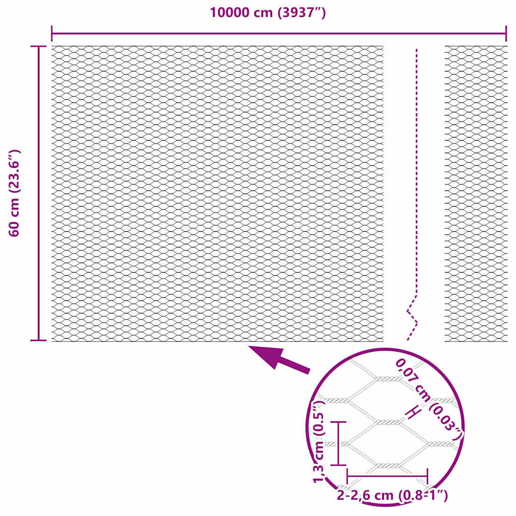 Hexagon Hek Groen 0,6 x 100 m PVC is nu te koop bij PeponiXL, paradijselijk wonen!