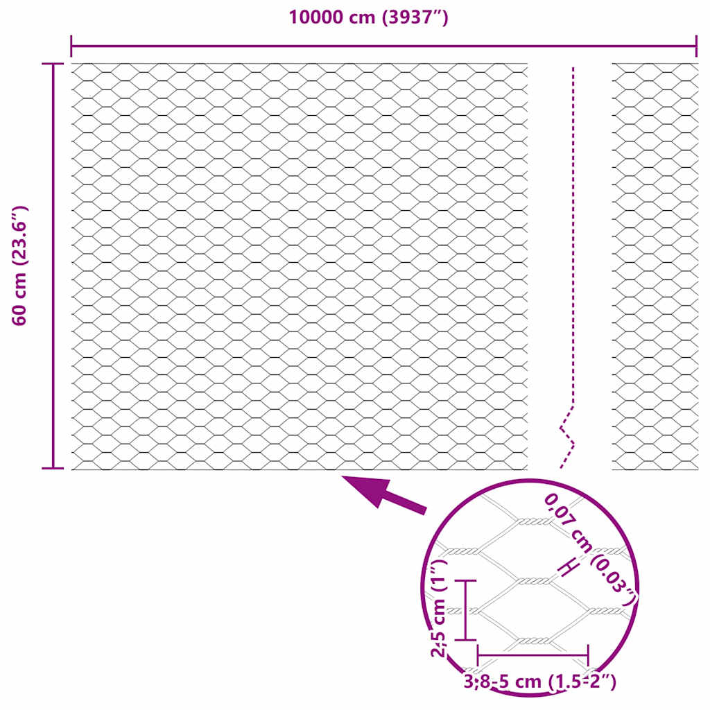 Hexagon Hek Groen 0,6 x 100 m PVC is nu te koop bij PeponiXL, paradijselijk wonen!