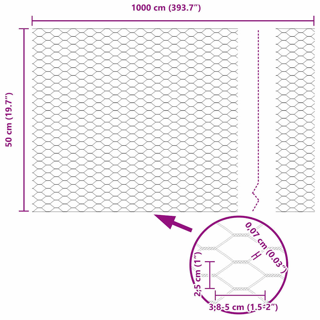 Hexagon Hek Grijs 0,5 x 10 m PVC is nu te koop bij PeponiXL, paradijselijk wonen!