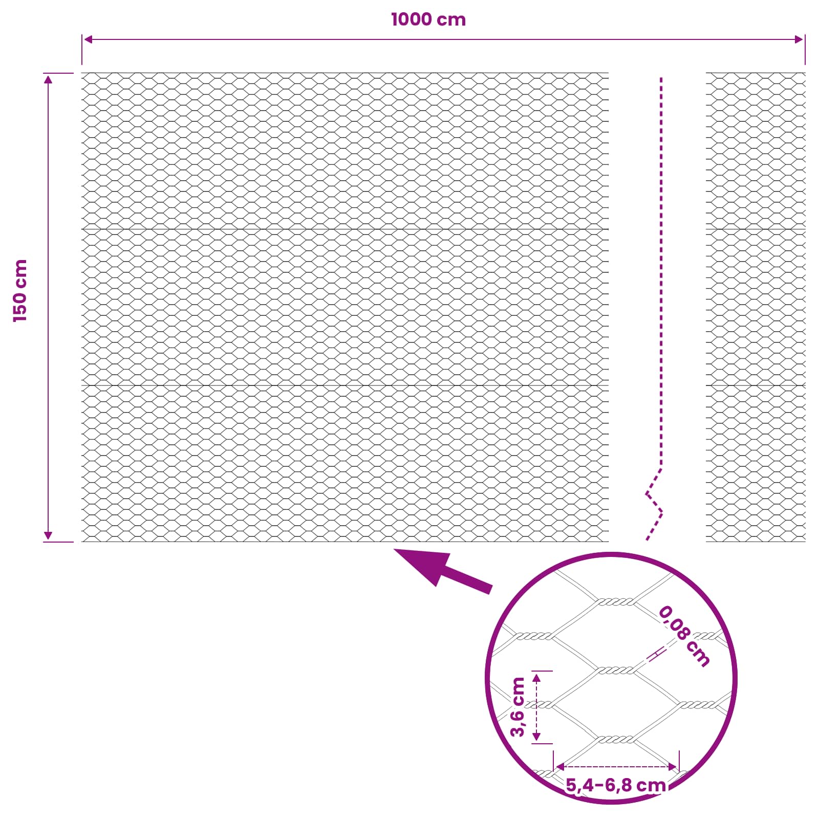 Hexagon Hek Grijs 1,5 x 10 m PVC is nu te koop bij PeponiXL, paradijselijk wonen!