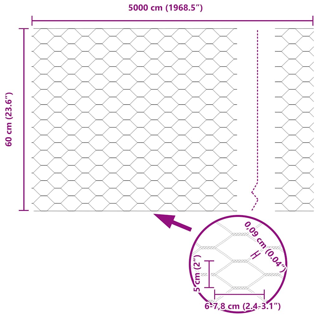 Hexagon Hek Grijs 0,6 x 50 m PVC is nu te koop bij PeponiXL, paradijselijk wonen!
