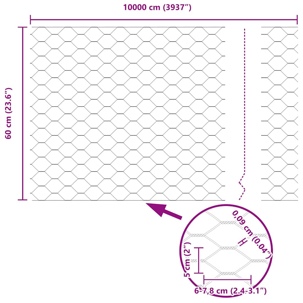 Hexagon Hek Grijs 0,6 x 100 m PVC is nu te koop bij PeponiXL, paradijselijk wonen!