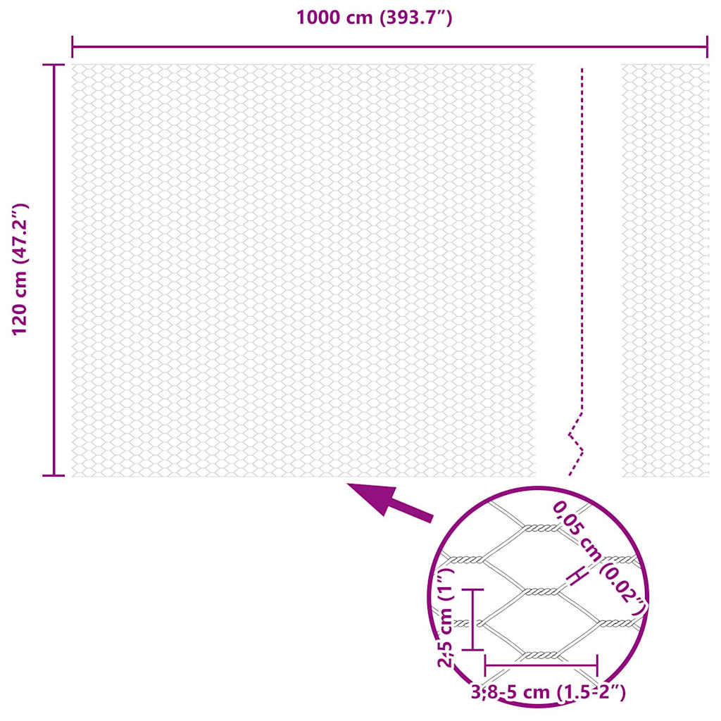 Hexagon Hek Zilver 1,2 x 10 m Gegalvaniseerd staal is nu te koop bij PeponiXL, paradijselijk wonen!