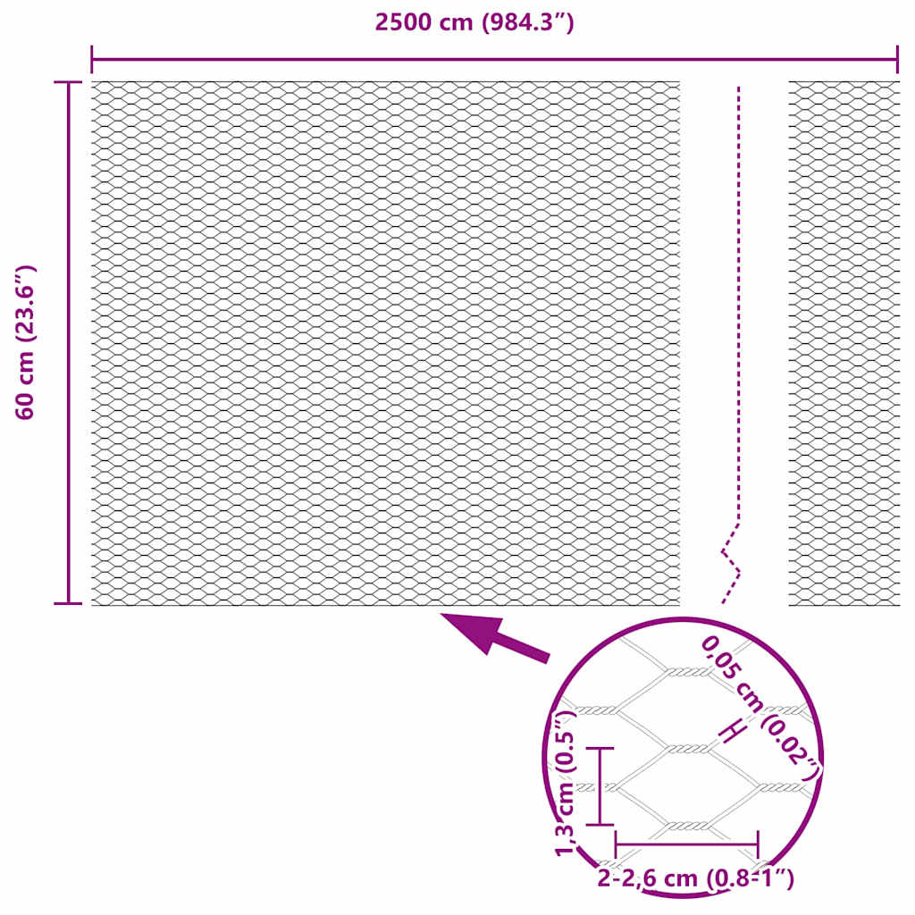 Hexagon Hek Zilver 0,6 x 25 m Gegalvaniseerd staal is nu te koop bij PeponiXL, paradijselijk wonen!