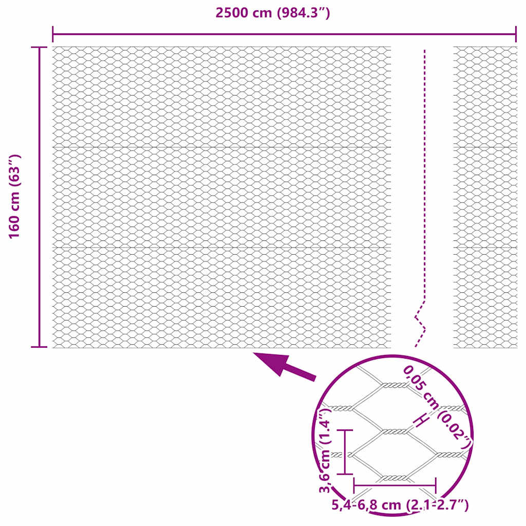 Hexagon Hek Zilver 1,6 x 25 m Gegalvaniseerd staal is nu te koop bij PeponiXL, paradijselijk wonen!