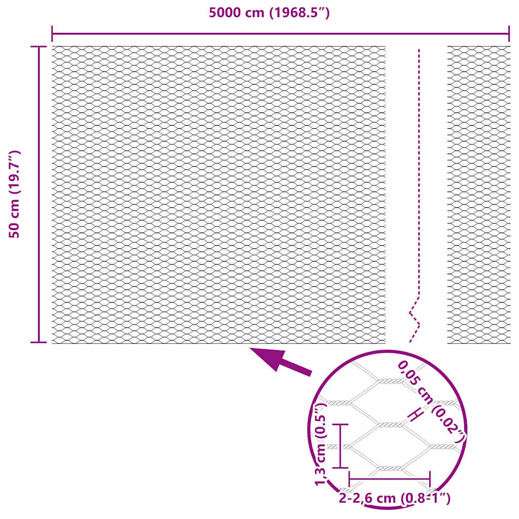 Hexagon Hek Zilver 0,5 x 50 m Gegalvaniseerd staal is nu te koop bij PeponiXL, paradijselijk wonen!