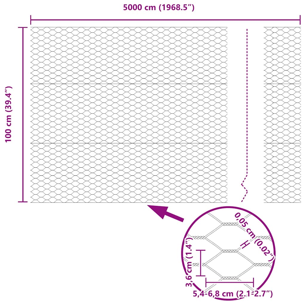 Hexagon Hek Zilver 1 x 50 m Gegalvaniseerd staal is nu te koop bij PeponiXL, paradijselijk wonen!