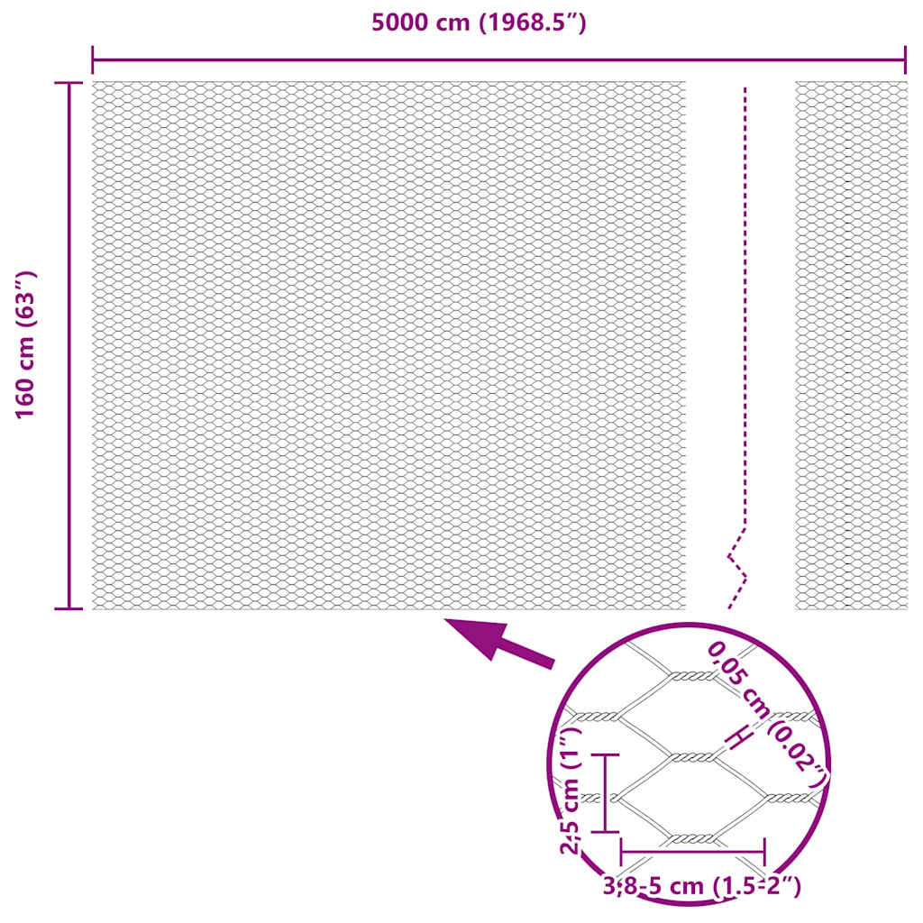 Hexagon Hek Zilver 1,6 x 50 m Gegalvaniseerd staal is nu te koop bij PeponiXL, paradijselijk wonen!