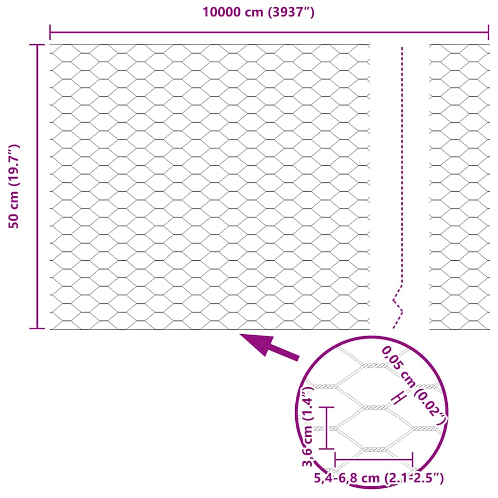 Hexagon Hek Zilver 0,5 x 100 m Gegalvaniseerd staal is nu te koop bij PeponiXL, paradijselijk wonen!