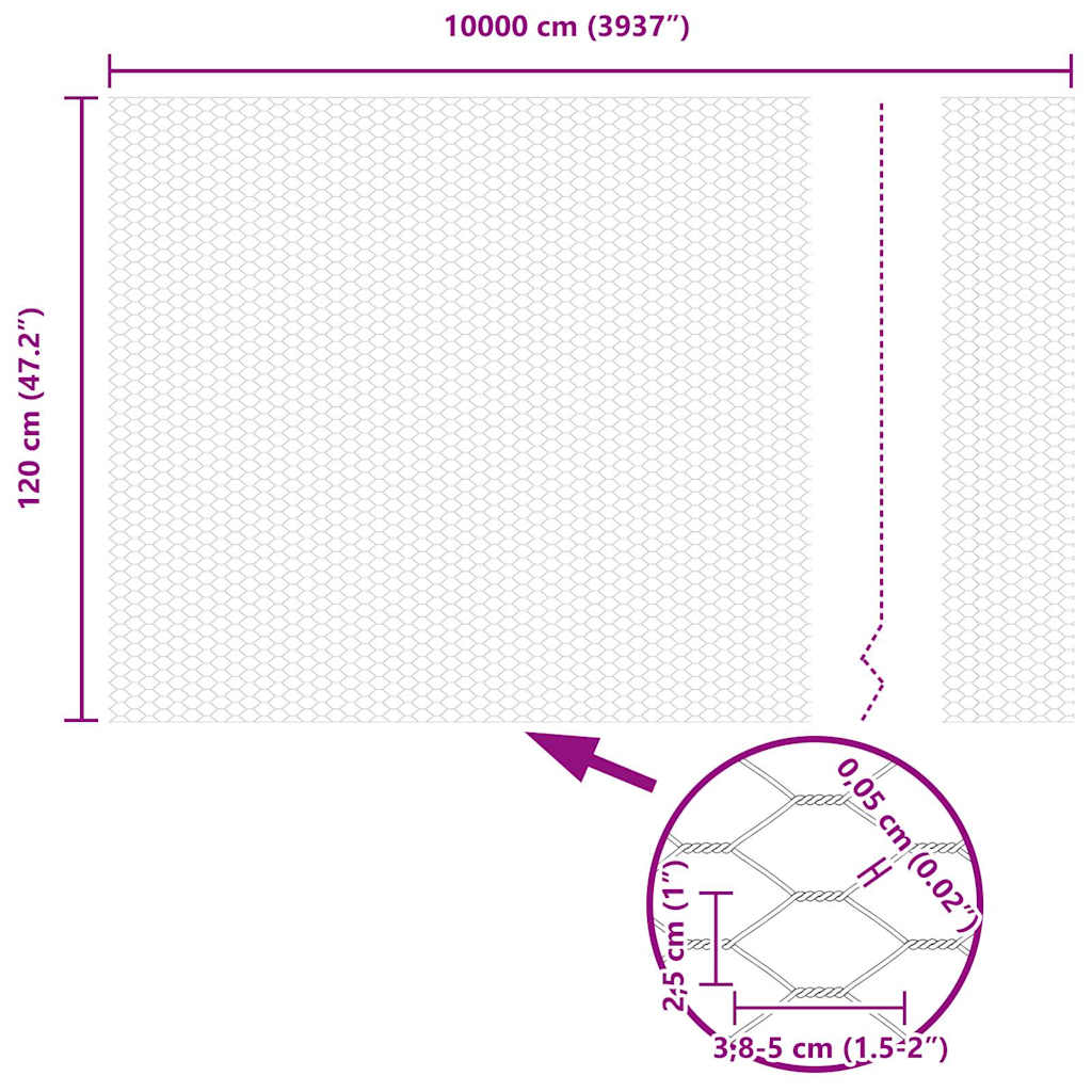 Hexagon Hek Zilver 1,2 x 100 m Gegalvaniseerd staal is nu te koop bij PeponiXL, paradijselijk wonen!
