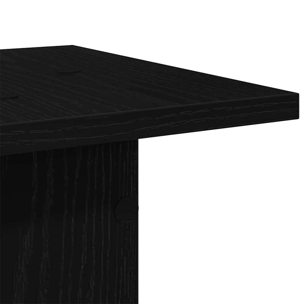 Plantenstandaard 2 pcs Zwart Eiken 30 x 30 x 60 cm Bewerkt hout is nu te koop bij PeponiXL, paradijselijk wonen!