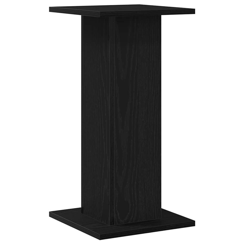 Plantenstandaard 2 pcs Zwart Eiken 30 x 30 x 60 cm Bewerkt hout is nu te koop bij PeponiXL, paradijselijk wonen!