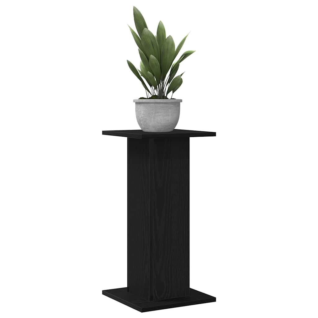 Plantenstandaard 2 pcs Zwart Eiken 30 x 30 x 60 cm Bewerkt hout is nu te koop bij PeponiXL, paradijselijk wonen!