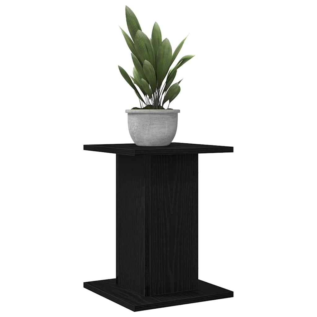 Plantenstandaard 2 pcs Zwart Eiken 30 x 30 x 40 cm Bewerkt hout is nu te koop bij PeponiXL, paradijselijk wonen!