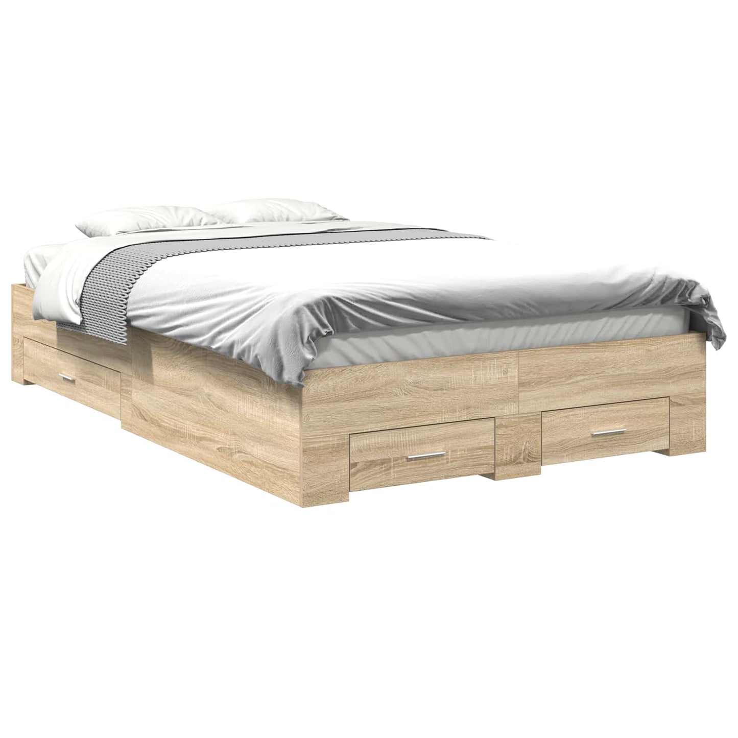 Bedframe met lade met opslag Bruin 120 x 200 cm Bewerkt hout is nu te koop bij PeponiXL, paradijselijk wonen!