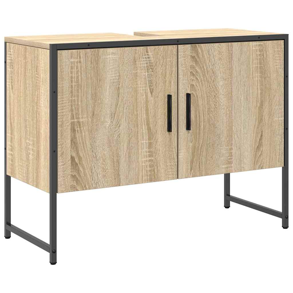 Badkamermeubelset met plank met opslag 3 pcs Bruin Bewerkt hout is nu te koop bij PeponiXL, paradijselijk wonen!