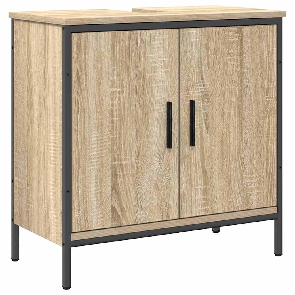 Badkamermeubelset met plank met opslag 3 pcs Bruin Bewerkt hout is nu te koop bij PeponiXL, paradijselijk wonen!