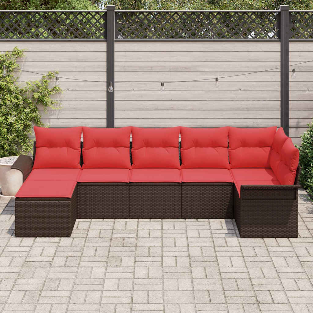 Tuin Sofa Set met kussen Bruin poly rattan is nu te koop bij PeponiXL, paradijselijk wonen!