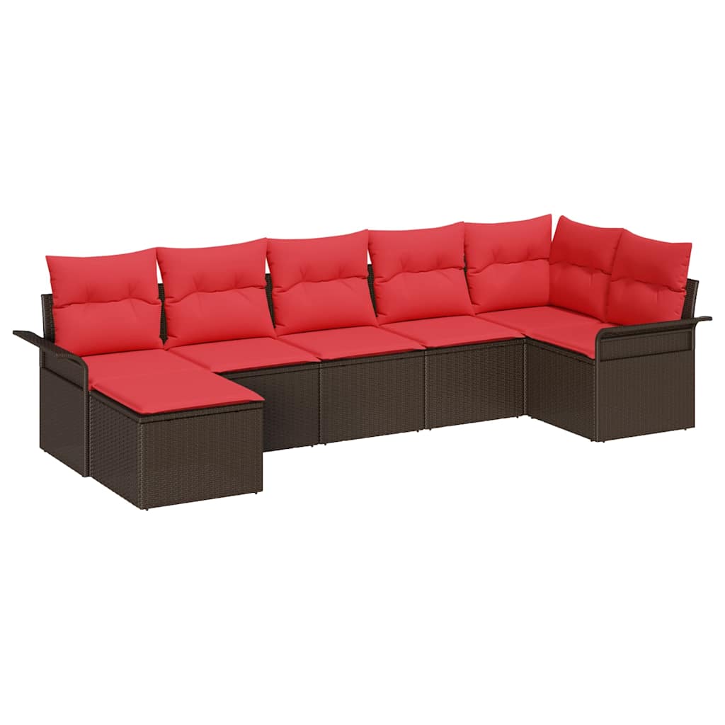 Tuin Sofa Set met kussen Bruin poly rattan is nu te koop bij PeponiXL, paradijselijk wonen!