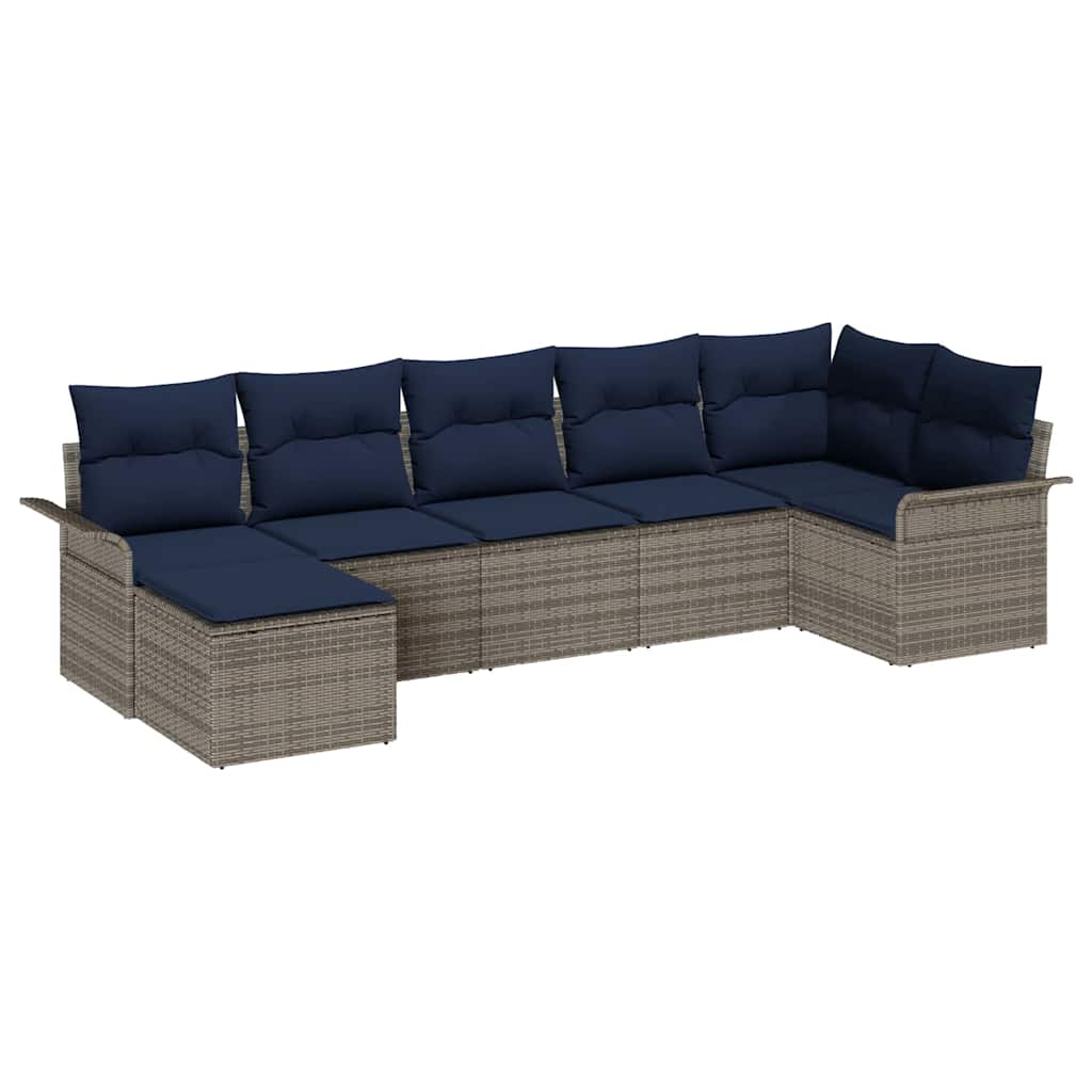 Tuin Sofa Set met kussen Grijs poly rattan is nu te koop bij PeponiXL, paradijselijk wonen!