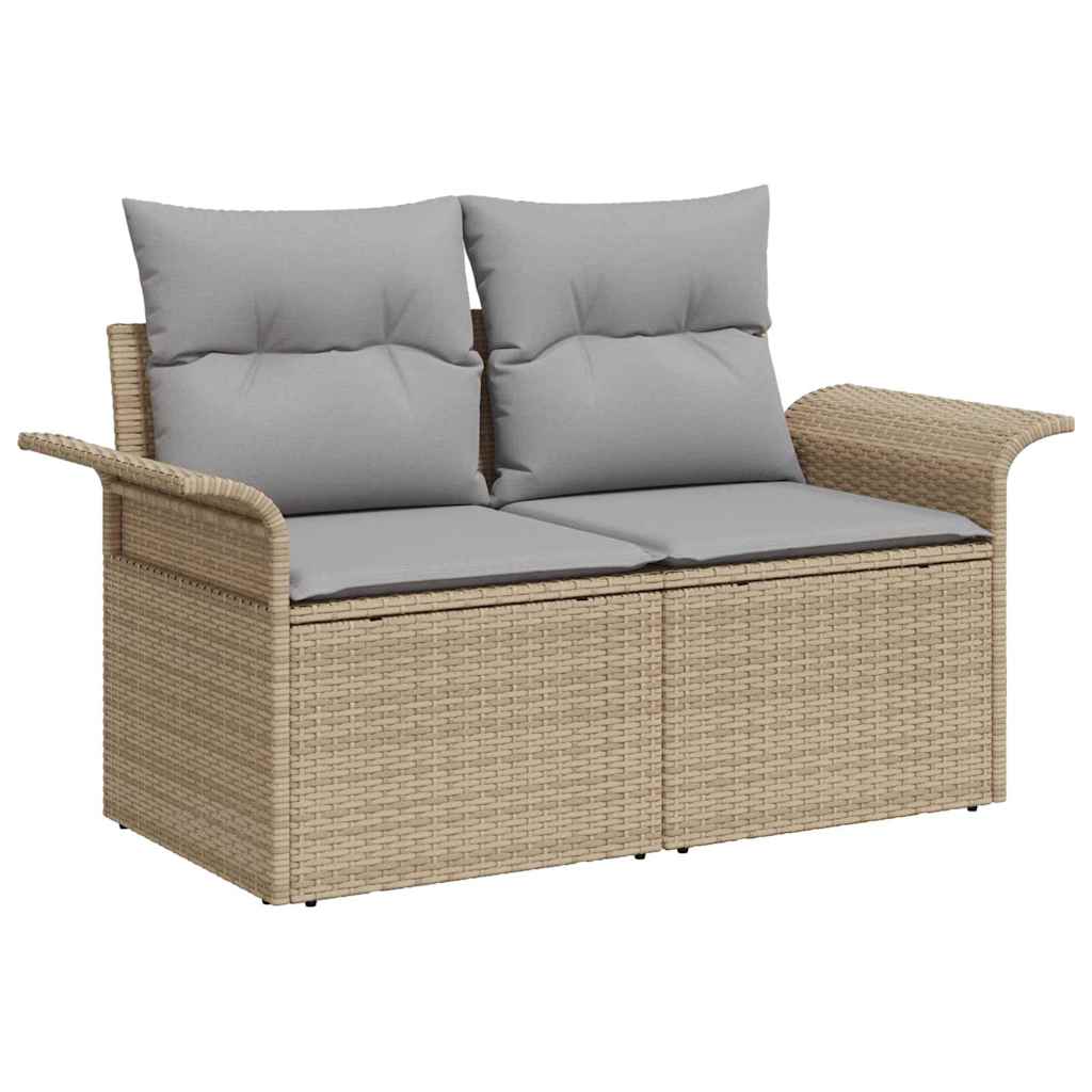 Tuin Sofa Set met kussen 8 pcs Beige Poly riet is nu te koop bij PeponiXL, paradijselijk wonen!