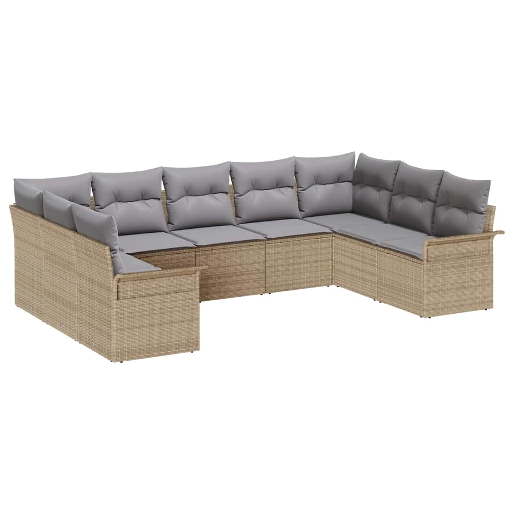 Tuinbankenset met kussen Beige poly rattan is nu te koop bij PeponiXL, paradijselijk wonen!
