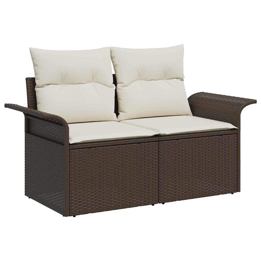 Tuin Sofa Set met kussen 10 pcs Bruin poly rattan is nu te koop bij PeponiXL, paradijselijk wonen!