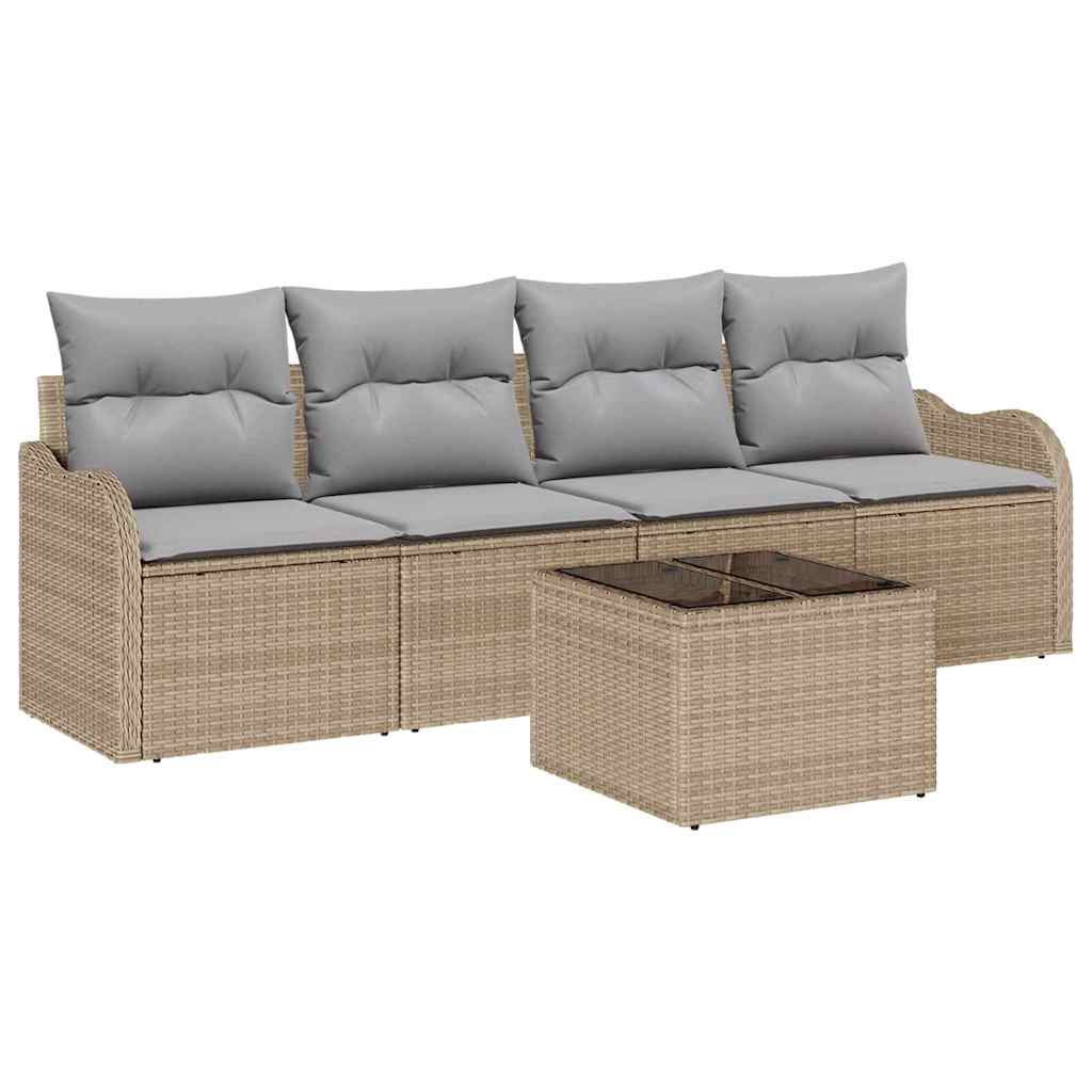 Tuin Sofa Set Beige poly rattan is nu te koop bij PeponiXL, paradijselijk wonen!