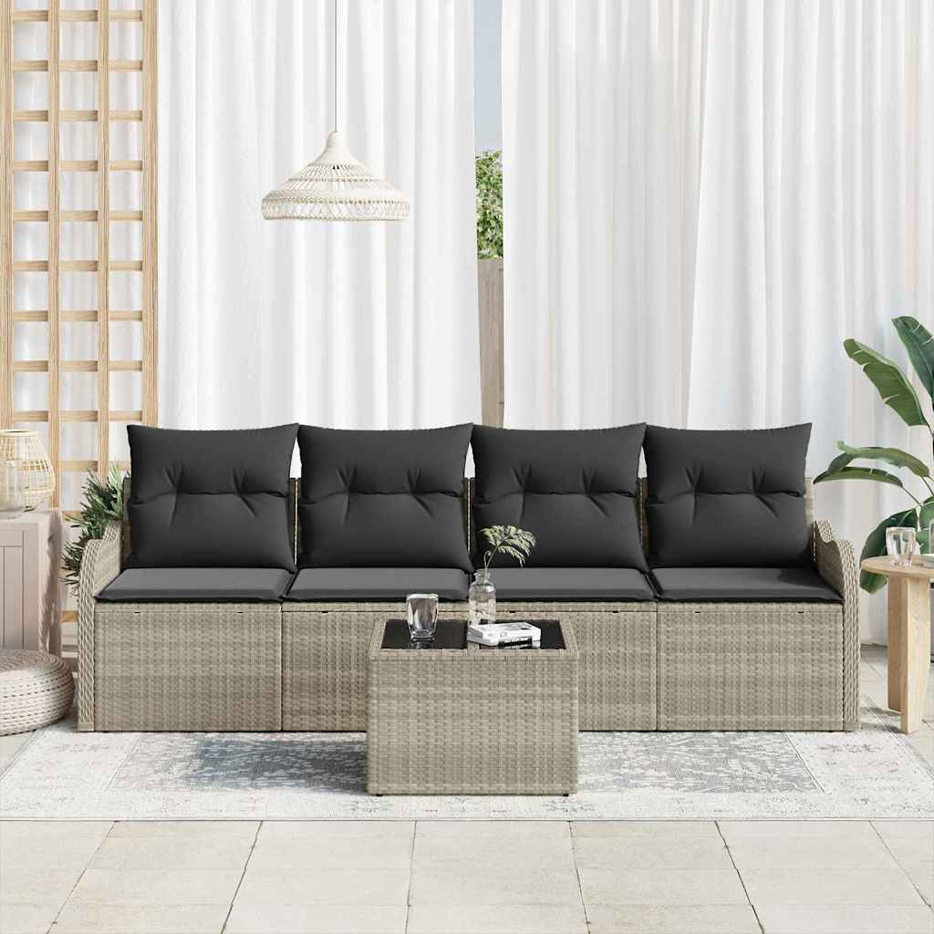 Tuin Sofa Set Lichtgrijs poly rattan is nu te koop bij PeponiXL, paradijselijk wonen!