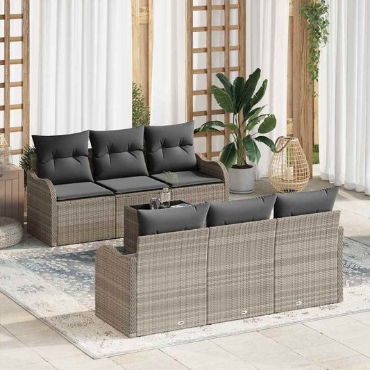 Tuin Sofa Set Lichtgrijs 55 x 55 x 37 cm poly rattan is nu te koop bij PeponiXL, paradijselijk wonen!