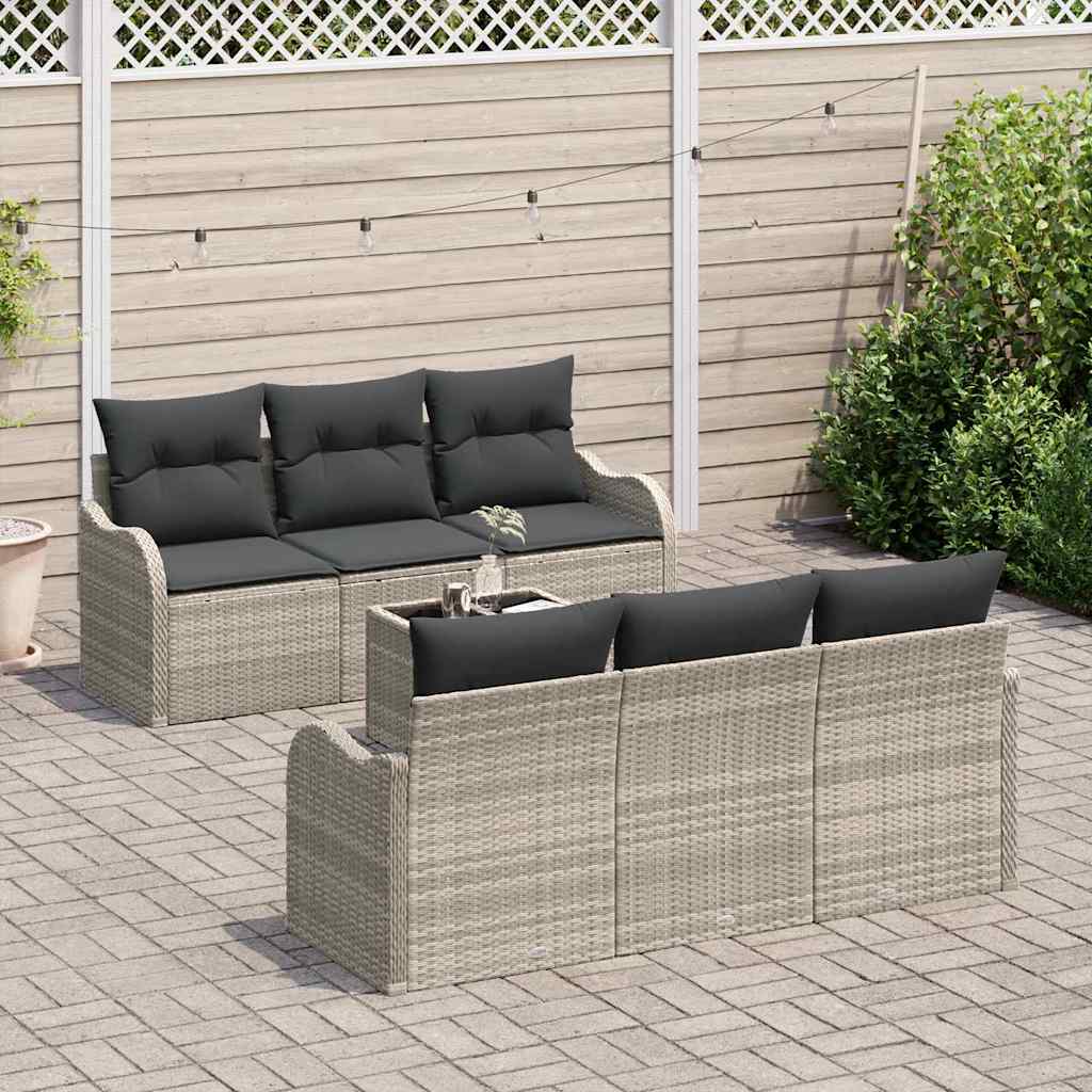 Tuin Sofa Set Lichtgrijs 55 x 55 x 37 cm poly rattan is nu te koop bij PeponiXL, paradijselijk wonen!