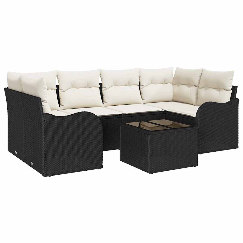 Tuin Sofa Set Zwart 55 x 55 x 37 cm poly rattan is nu te koop bij PeponiXL, paradijselijk wonen!