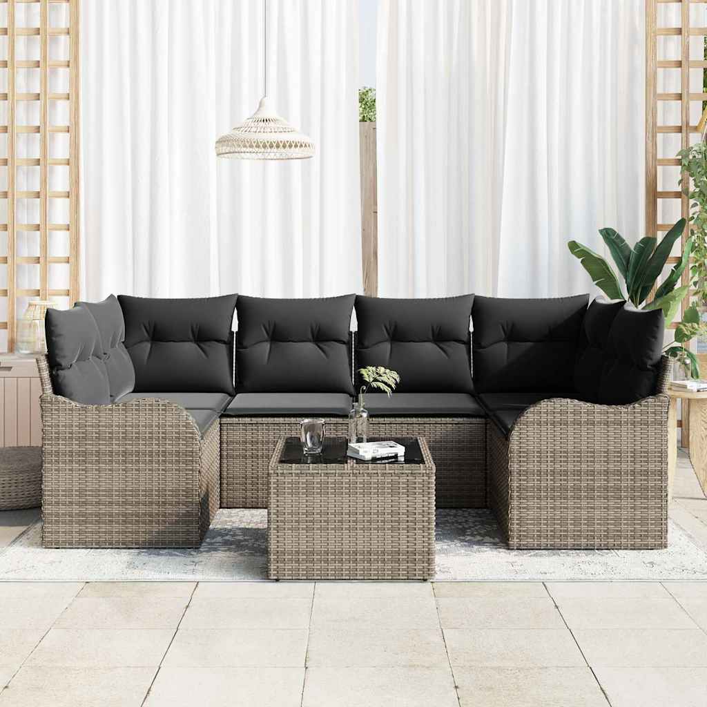 Tuin Sofa Set Grijs 55 x 55 x 37 cm poly rattan is nu te koop bij PeponiXL, paradijselijk wonen!