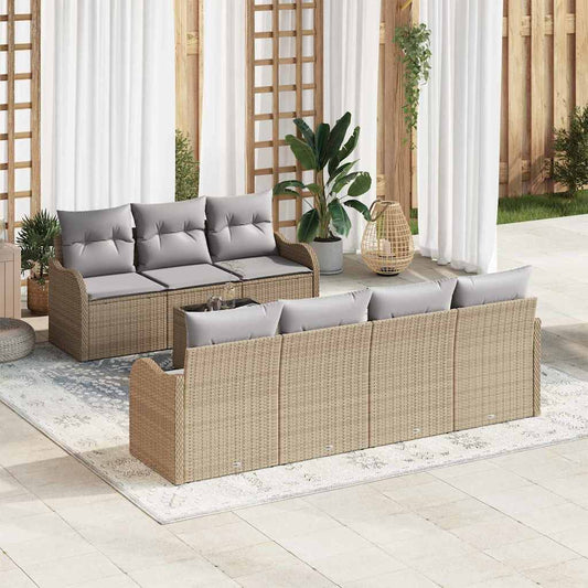 Tuin Sofa Set Beige 55 x 55 x 37 cm poly rattan is nu te koop bij PeponiXL, paradijselijk wonen!