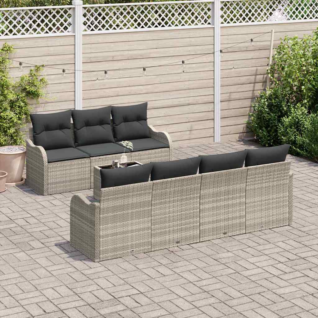 Tuin Sofa Set Lichtgrijs 55 x 55 x 37 cm poly rattan is nu te koop bij PeponiXL, paradijselijk wonen!