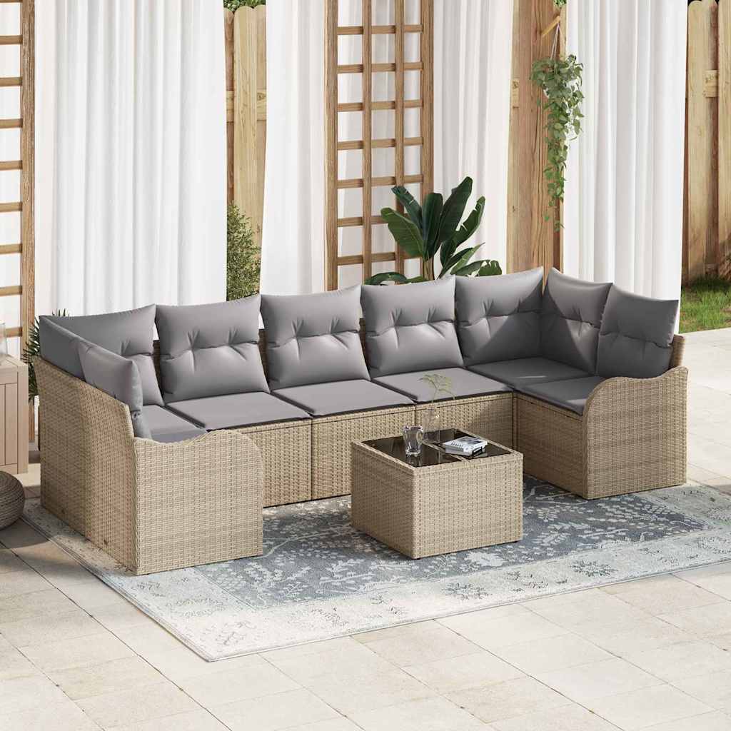Tuin Sofa Set Beige 55 x 55 x 37 cm poly rattan is nu te koop bij PeponiXL, paradijselijk wonen!