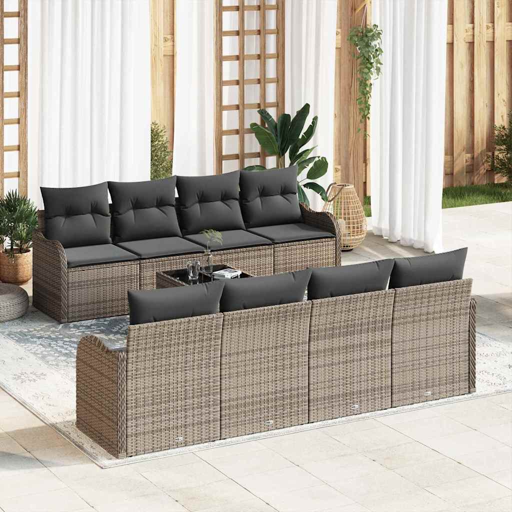 Tuin Sofa Set Grijs 55 x 55 x 37 cm poly rattan is nu te koop bij PeponiXL, paradijselijk wonen!